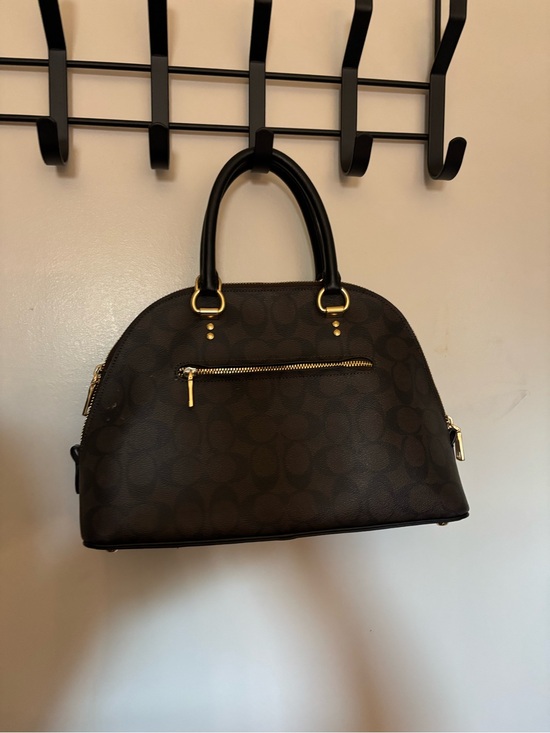 Coach Handbags - Coach Brown Dome Satchel with Black Handles and Gold Hardware